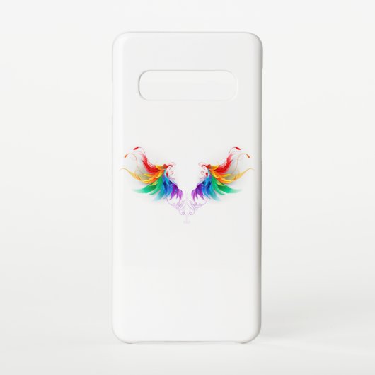 Coque Samsung Galaxy Ailes fluffy arc-en-ciel (Dos)