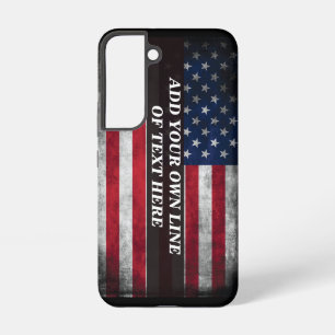 Coque Samsung Galaxy Ajouter votre texte sur le drapeau américain
