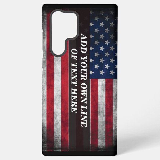 Coque Samsung Galaxy Ajouter votre texte sur le drapeau américain (Verso)