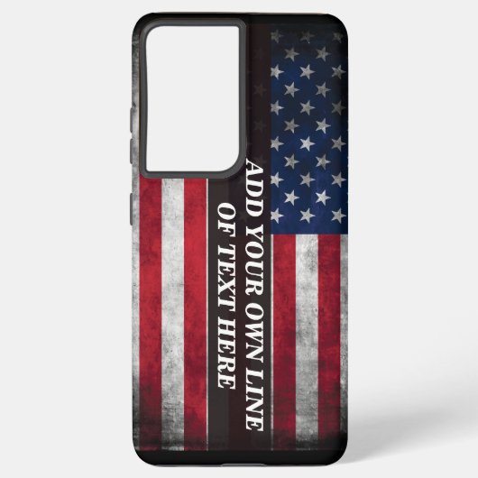 Coque Samsung Galaxy Ajouter votre texte sur le drapeau américain (Verso)
