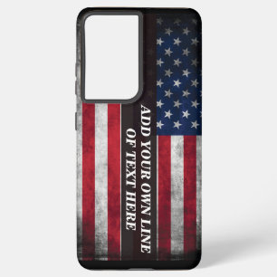 Coque Samsung Galaxy Ajouter votre texte sur le drapeau américain