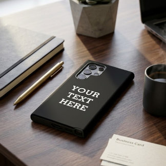 Coque Samsung Galaxy Ajoutez votre propre texte personnalisé ici noir e