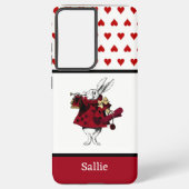 Coque Samsung Galaxy Alice au pays des merveilles Coeurs rouges et lapi (Verso)