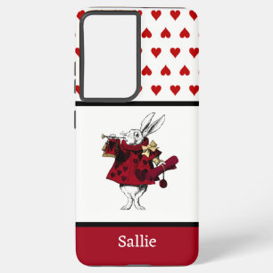 Coque Samsung Galaxy Alice au pays des merveilles Coeurs rouges et lapi