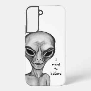 Coque Samsung Galaxy Alien gris, je veux croire