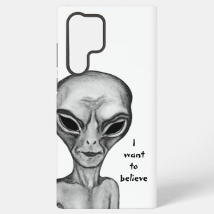 Coque Samsung Galaxy Alien Gris , Je veux y croire