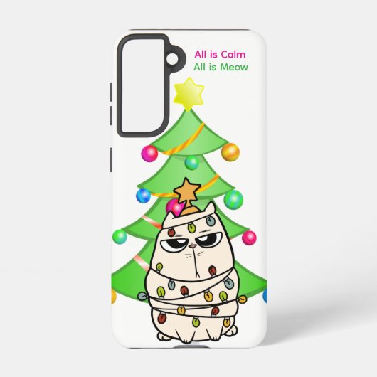 Coque Samsung Galaxy All Is Calm All Is Meow Cat Samsung Galaxy Case (Verso)