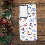 Coque Samsung Galaxy Alpe d'Huez France Motif de snowboard<br><div class="desc">Un drôle de motif de ski hivernal pour la station de ski Alpe d'Huez dans les Alpes françaises France. Idée cadeau idéale pour les amateurs de sports d'hiver : ski,  snowboard,  freestyle,  ski de fond,  saut à ski.</div>