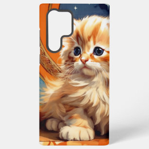 Coque Samsung Galaxy Alphonse Mucha Art Nouveau Chat orange