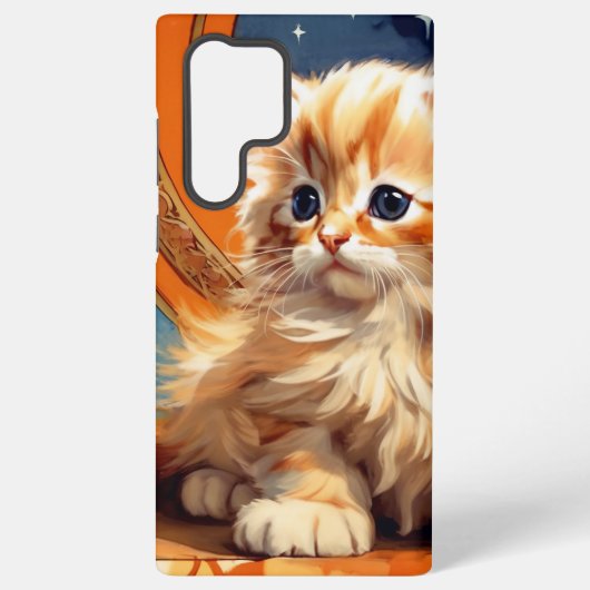 Coque Samsung Galaxy Alphonse Mucha Art Nouveau Chat orange (Verso)