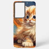 Coque Samsung Galaxy Alphonse Mucha Art Nouveau Chat orange (Verso)