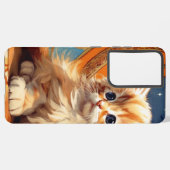 Coque Samsung Galaxy Alphonse Mucha Art Nouveau Chat orange (Côté gauche)