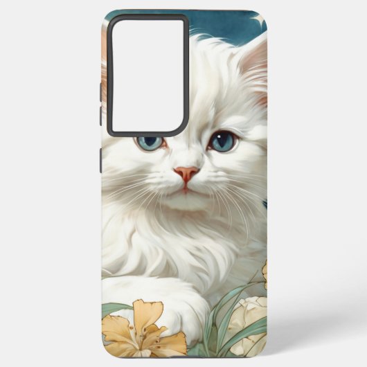Coque Samsung Galaxy Alphonse Mucha Art Nouveau Kitten (Verso)