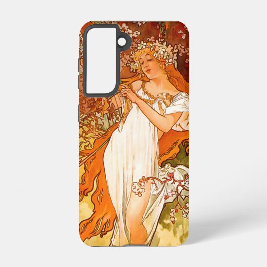 Coque Samsung Galaxy Alphonse Mucha Printemps Art Nouveau (Verso)