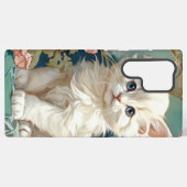 Coque Samsung Galaxy Alphonse Mucha Style Chat blanc (Verso Horizontal)