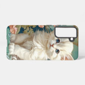 Coque Samsung Galaxy Alphonse Mucha Style Chat blanc (Verso Horizontal)