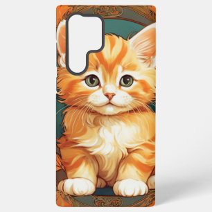 Coque Samsung Galaxy Alphonse Mucha Style Chat orange