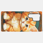 Coque Samsung Galaxy Alphonse Mucha Style Chat orange (Verso Horizontal)