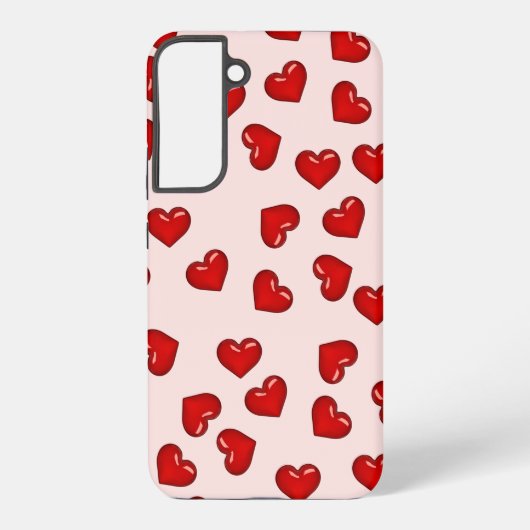 Coque Samsung Galaxy Amateurs élégants Coeur rouge motif sur Rose doux (Verso)