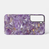 Coque Samsung Galaxy Améthyste Dorée Brillante (Verso Horizontal)