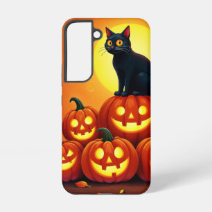 Coque Samsung Galaxy Amis félins noirs de l'art festif d'Halloween d'au