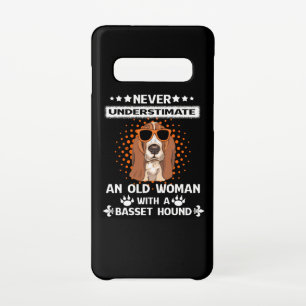 Coque Samsung Galaxy S10 Amoureux des chiens Basset  Ne jamais sous-estimer