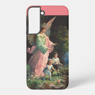 Coque Samsung Galaxy Ange gardien protégeant des enfants près d'une cor