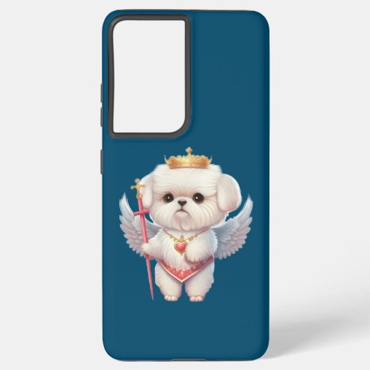 Coque Samsung Galaxy Angel Maltese Chiot, Maltes amoureux de les chiens (Verso)