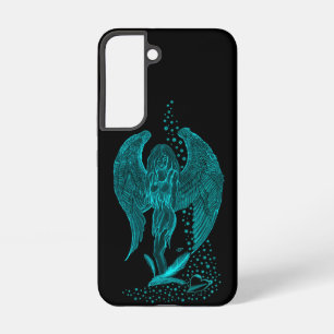Coque Samsung Galaxy Angel perdu en amour, noir et vert Design