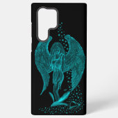 Coque Samsung Galaxy Angel perdu en amour, noir et vert Design (Verso)
