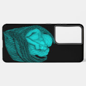 Coque Samsung Galaxy Angels Kissing, noir et vert Design (Verso Horizontal)