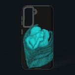 Coque Samsung Galaxy Angels Kissing, noir et vert Design<br><div class="desc">Angels Kissing,  design noir et vert - dessin au crayon par Krisi ArtKSZP</div>