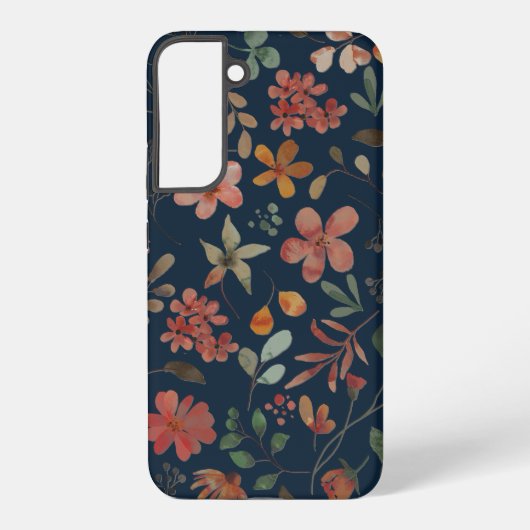 Coque Samsung Galaxy Antique aquarelle Imprimer floral sur marine (Verso)