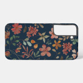 Coque Samsung Galaxy Antique aquarelle Imprimer floral sur marine (Verso Horizontal)