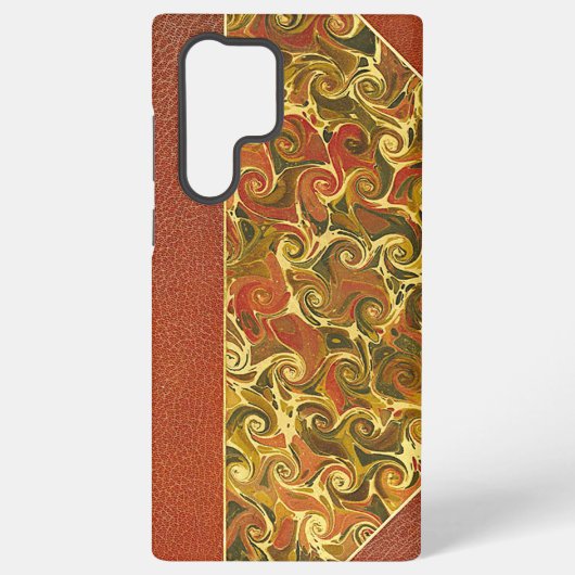 Coque Samsung Galaxy Antique Book Cover, Ornate Swirl Pattern (Verso)