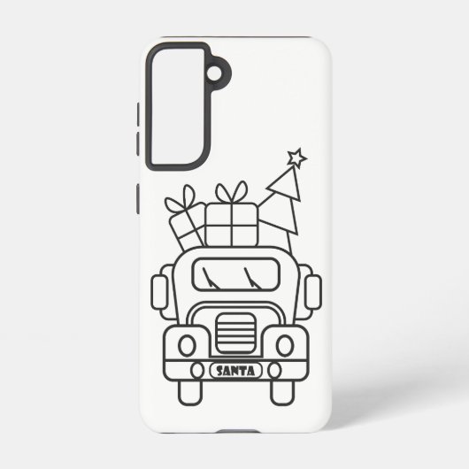 Coque Samsung Galaxy Aperçu camion de Noël Père Noël voiture vue avant (Verso)