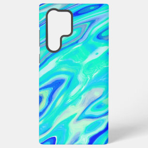 Coque Samsung Galaxy Aqua Blue Marble Texture Abstrait Motif liquide