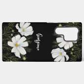 Coque Samsung Galaxy Aquarelle Blanc Cosmos Fleurs Peinture Botanique (Verso Horizontal)