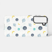 Coque Samsung Galaxy Aquarelle Blue Space Planet Motif (Verso Horizontal)