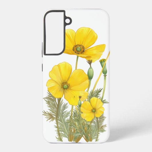 Coque Samsung Galaxy Aquarelle Californie Populaire Fleur Jaune (Verso)