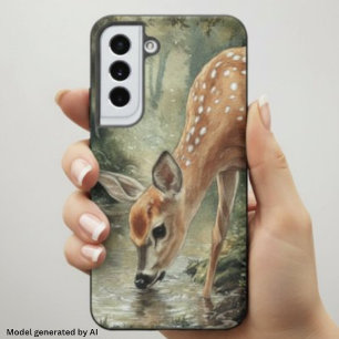 Coque Samsung Galaxy Aquarelle Cerf de la Forêt Nature