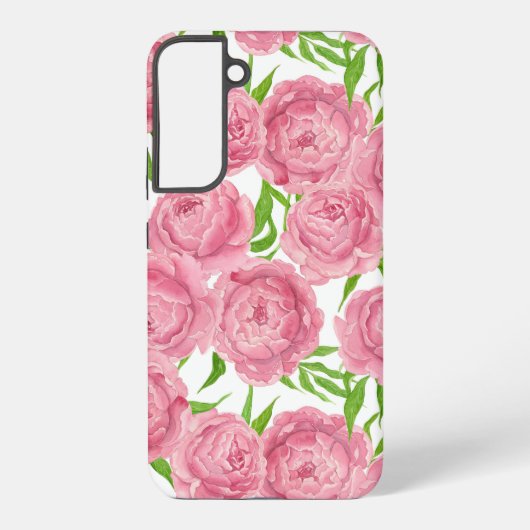 Coque Samsung Galaxy Aquarelle de pivoines roses (Verso)