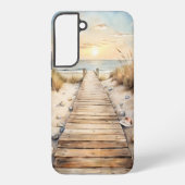 Coque Samsung Galaxy Aquarelle de Sunset Beach Boardwalk (Verso)
