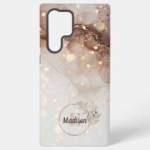 Coque Samsung Galaxy Aquarelle en marbre avec accents de Parties scinti