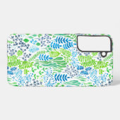 Coque Samsung Galaxy Aquarelle fleurie doodles blanc (Verso Horizontal)