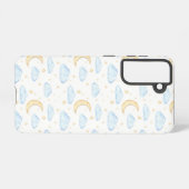 Coque Samsung Galaxy Aquarelle Lune étoiles et nuages Motif (Verso Horizontal)