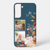 Coque Samsung Galaxy Aquarelle moderne Floral 2 Photo Monogramme (Verso)