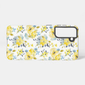 Coque Samsung Galaxy Aquarelle Motif Floral Jaune (Verso Horizontal)