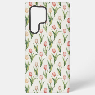 Coque Samsung Galaxy Aquarelle Tulipe Répéter le motif floral