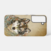 Coque Samsung Galaxy Aquarelle Wolf Loups Faune Nature Art (Verso Horizontal)